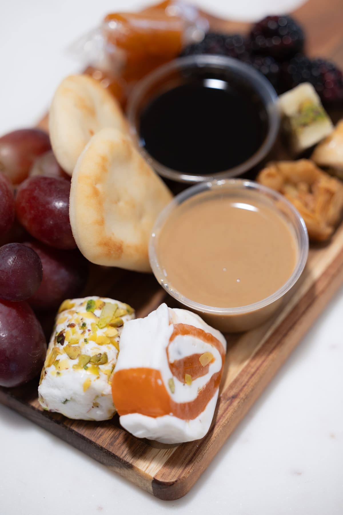 Turkish delights and dips closeup