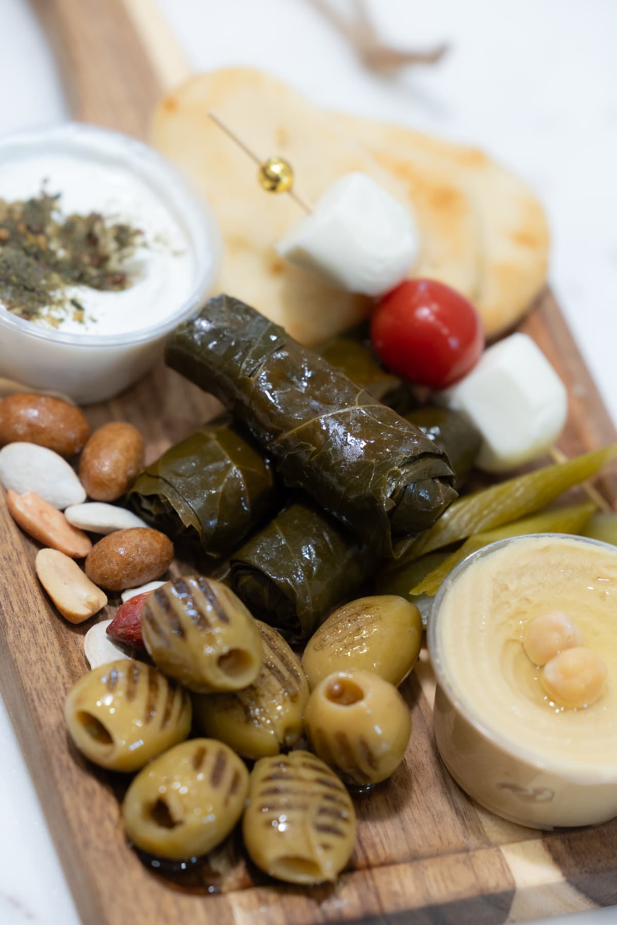 Middle Eastern savory board closeup