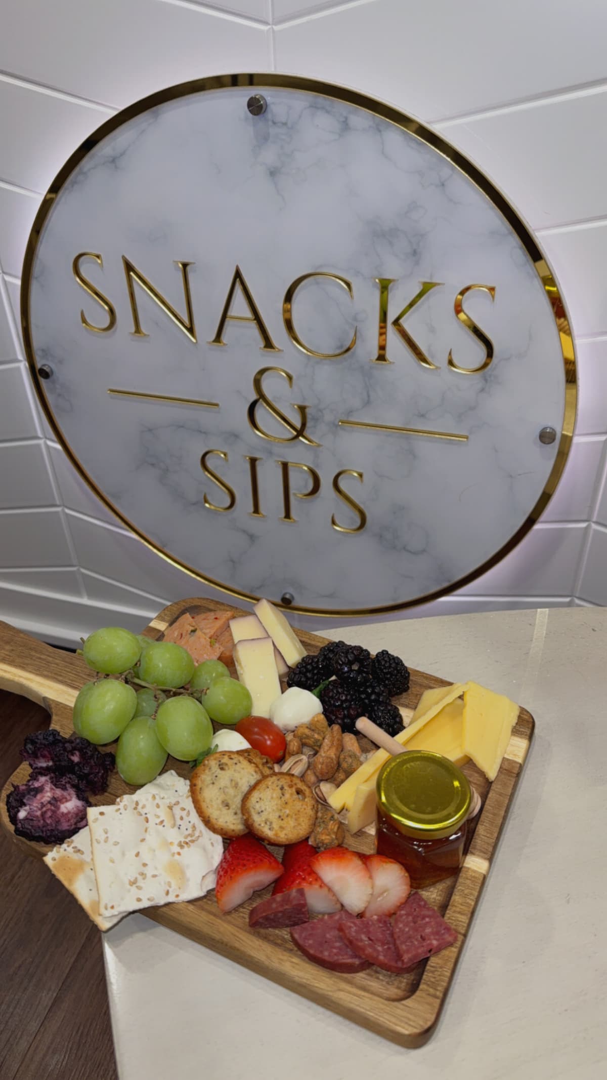 Snacks & Sips board