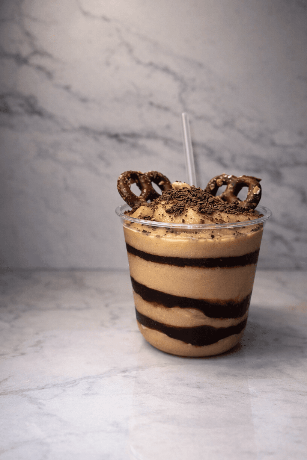 Chocolate pretzel cup